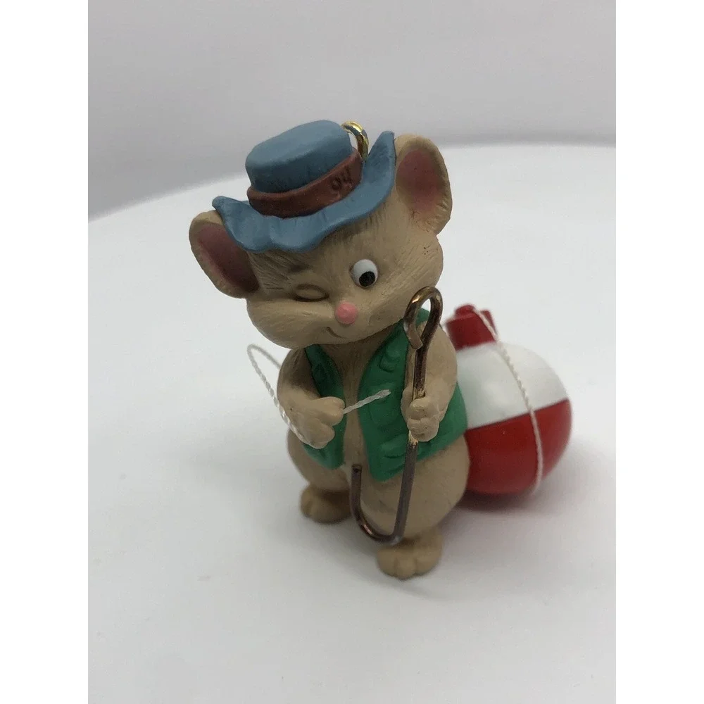 Hallmark Keepsake 1994 Christmas Ornament Merry Fishmas Fishing Mouse Ornament‎